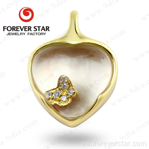 Diamond Gold Heart Colgante Colgante Colgante Colgante Pendiente